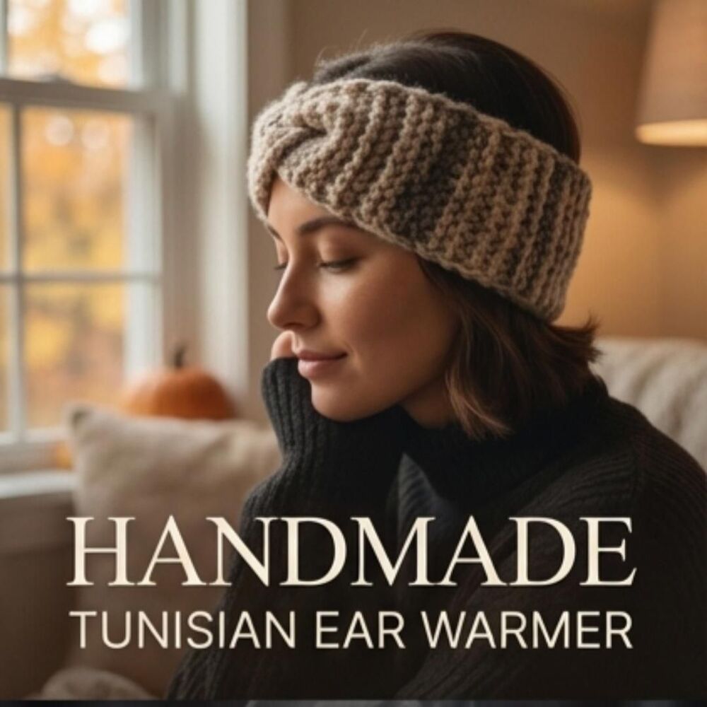 Crochet Ear Warmer – Handmade Winter Headband / Criss Cross Twisted Head Wrap